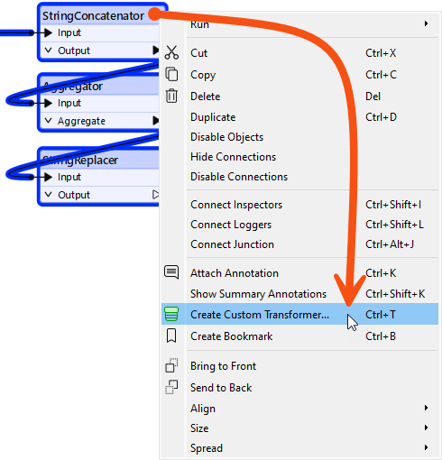 Right-click > Create Custom Transformer